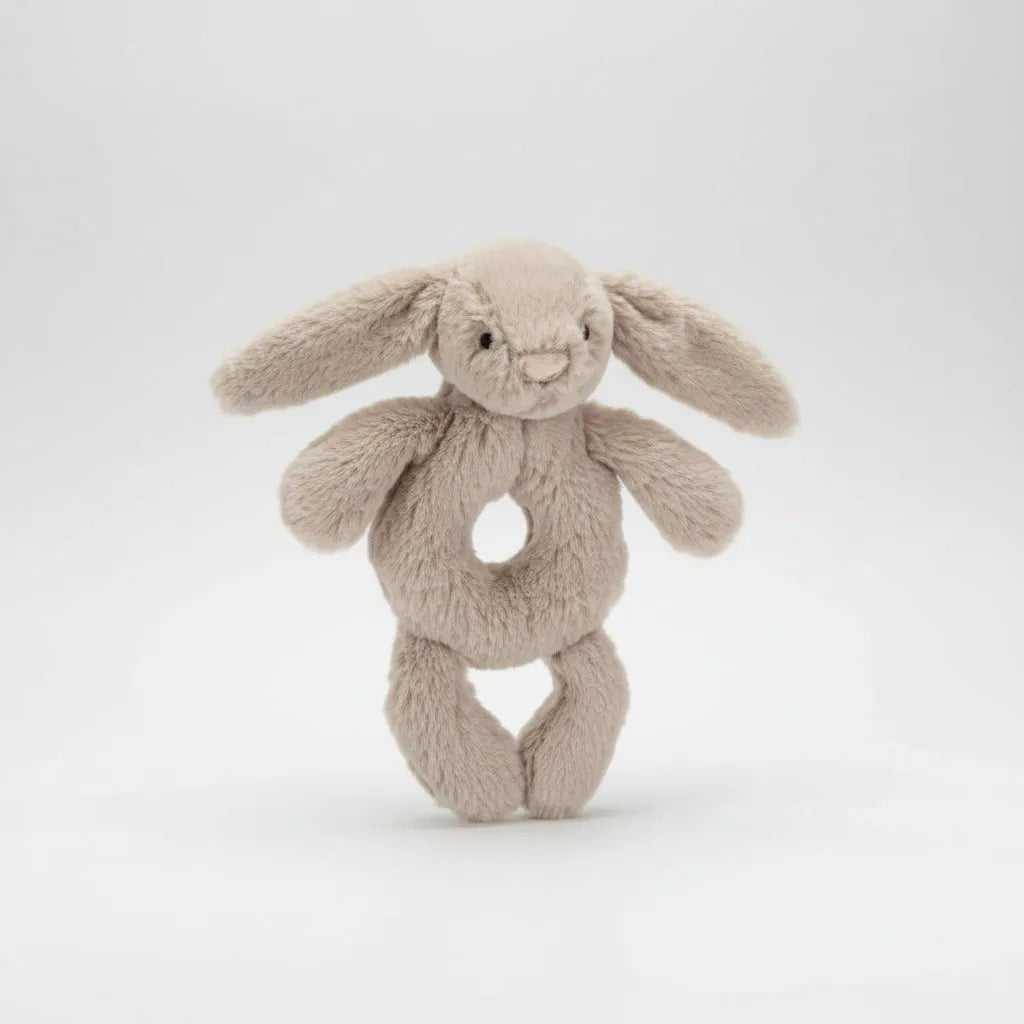 Bashful Beige Bunny Ring Rattle