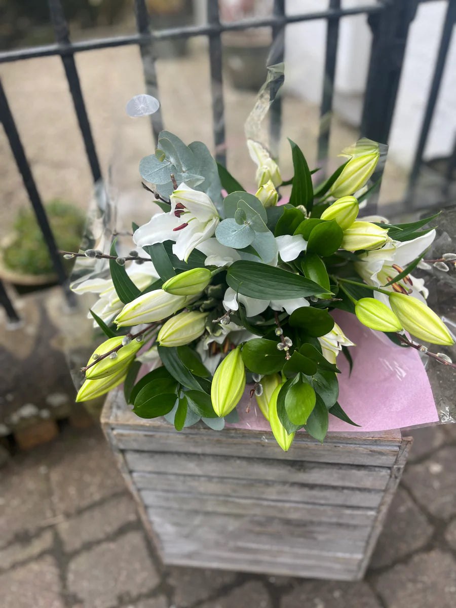 White Lily & Eucalyptus Bouquet